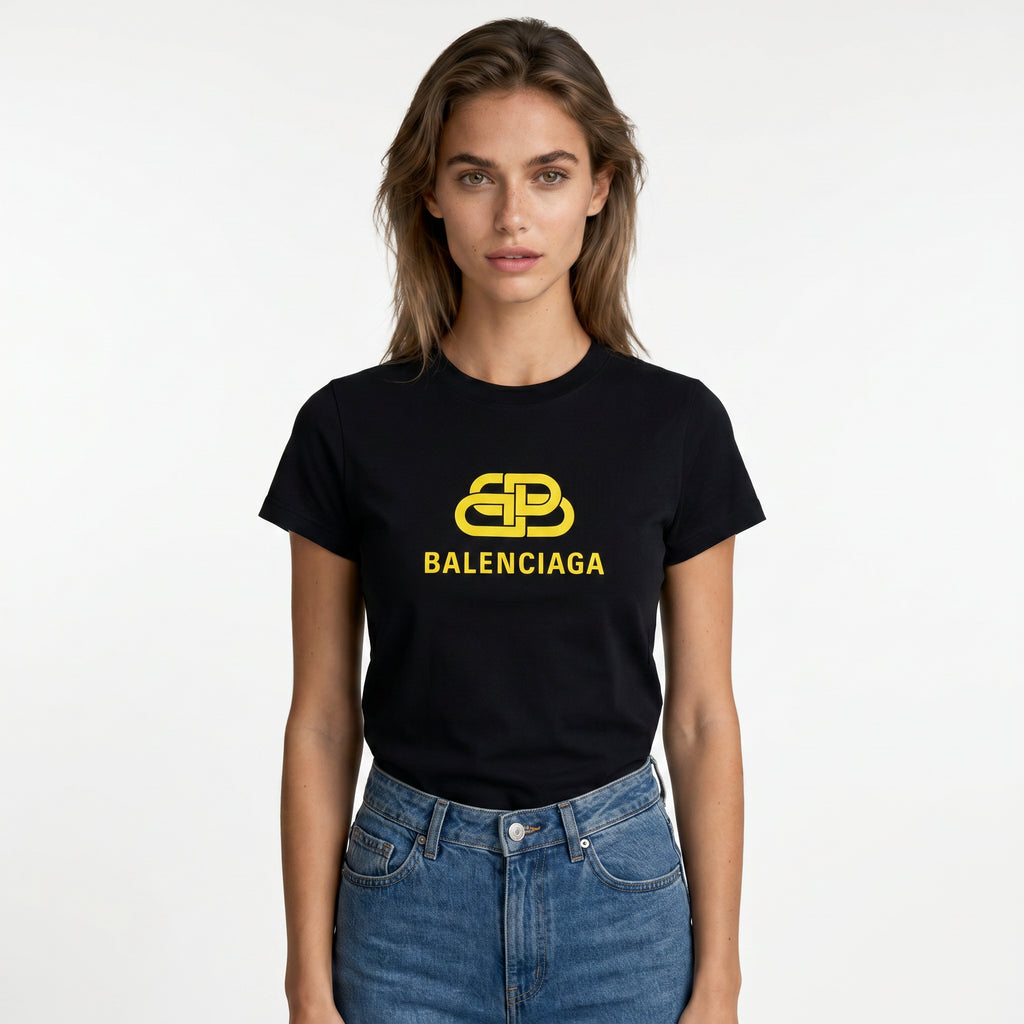 Balenciaga BB Logo Slim Fit T-Shirt in Black