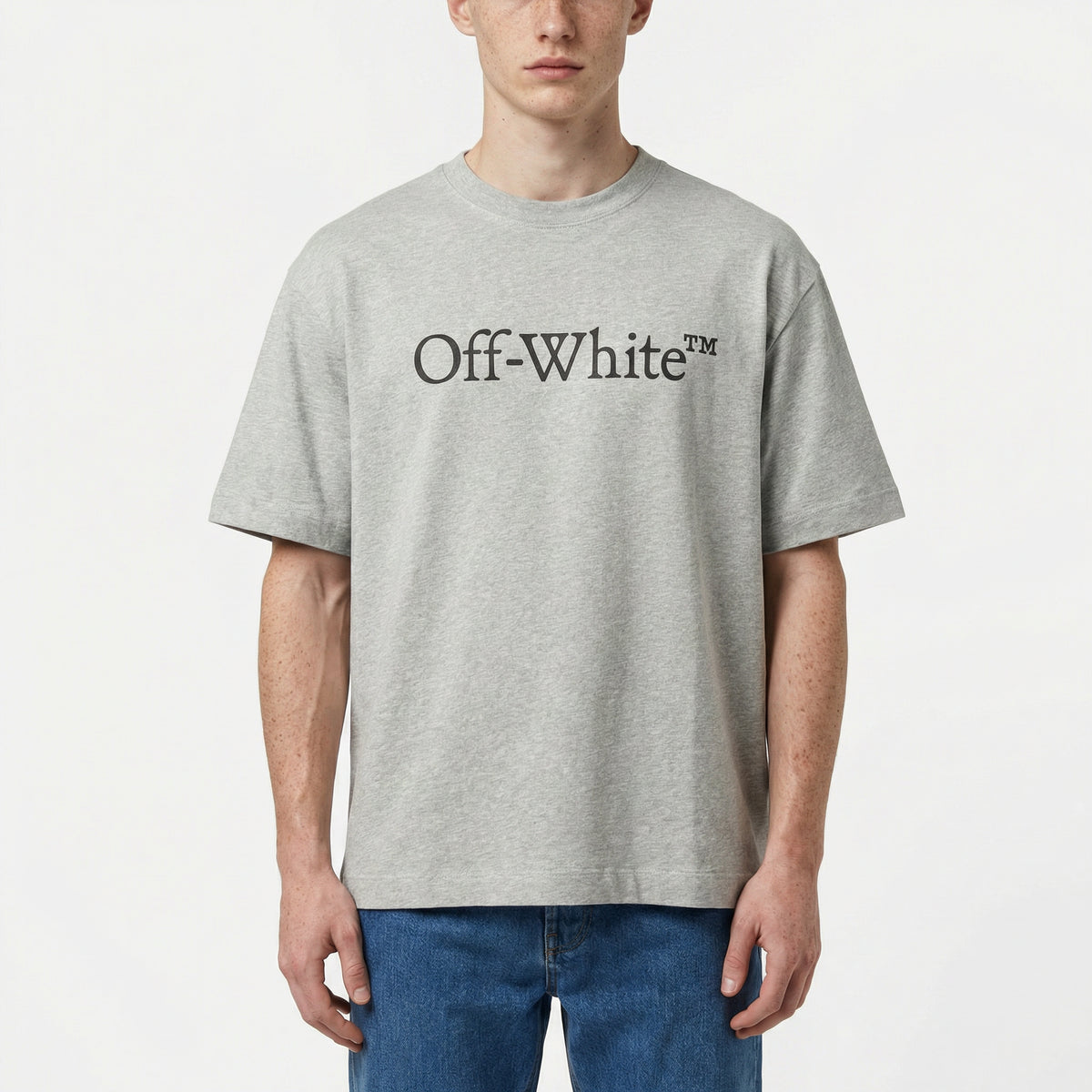 Off-White™ Classic Logo T-Shirt in Grey Marl