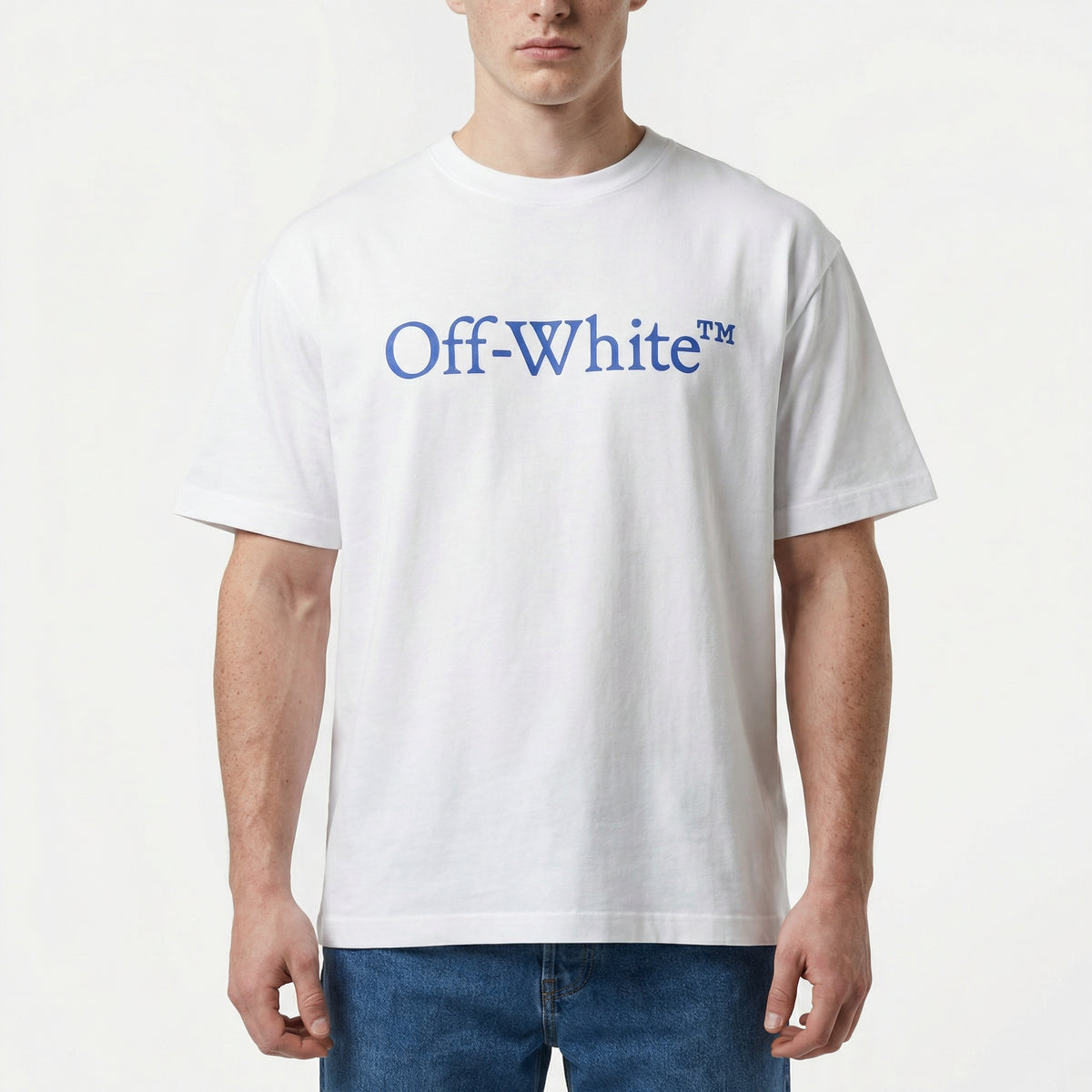 Off-White™ Classic Logo T-Shirt in White & Blue