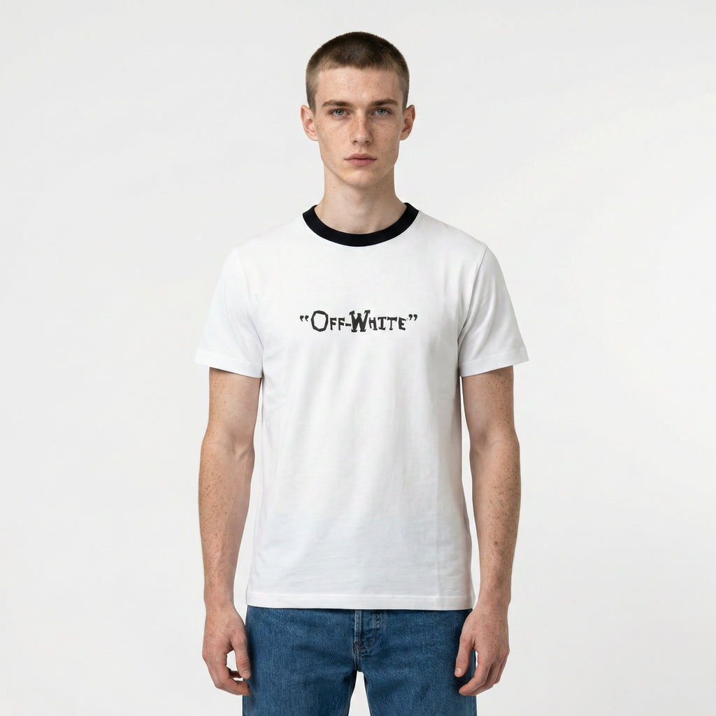 Off-White™ Contrast Collar Logo T-Shirt in White