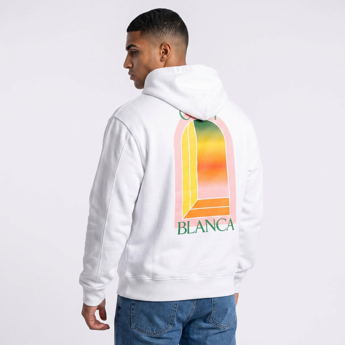 Casablanca Sunset Arch Logo Hoodie in White