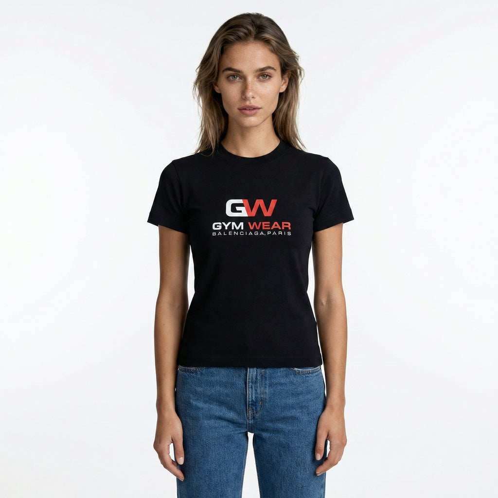 Balenciaga Gym Wear Slim Fit T-Shirt in Black