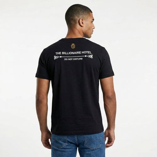 Billionaire “Press For Champagne” Graphic T-Shirt in Black
