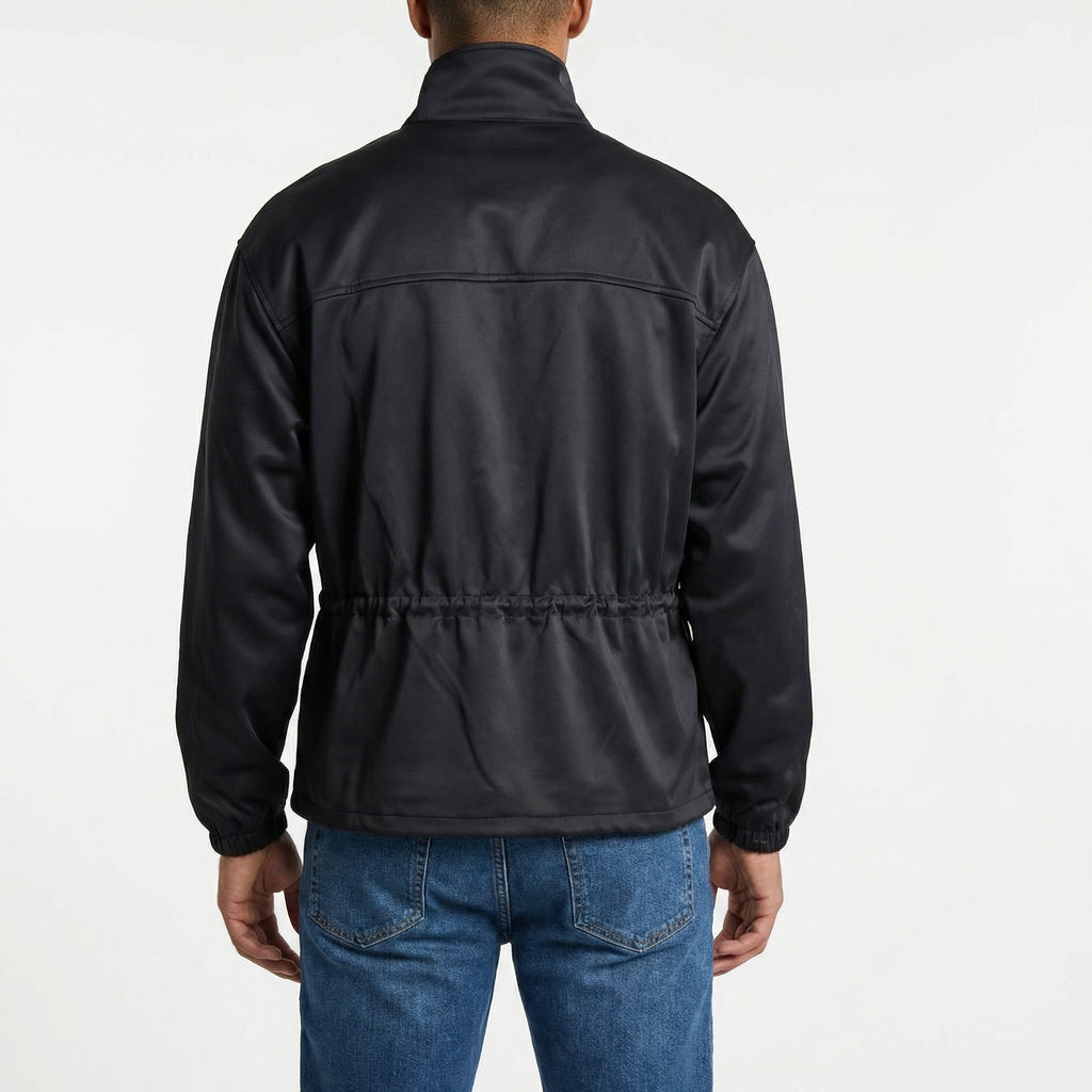 Moschino Embossed Logo High-Neck Jacket in Black