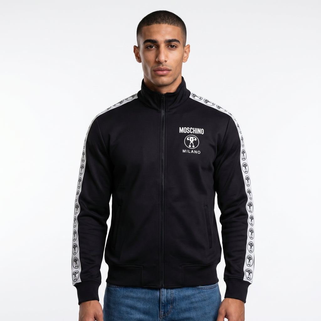 Moschino Milano Logo Tape Track Jacket in Black