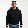 Balmain Paris Contrast Rib Hem Hoodie in Black