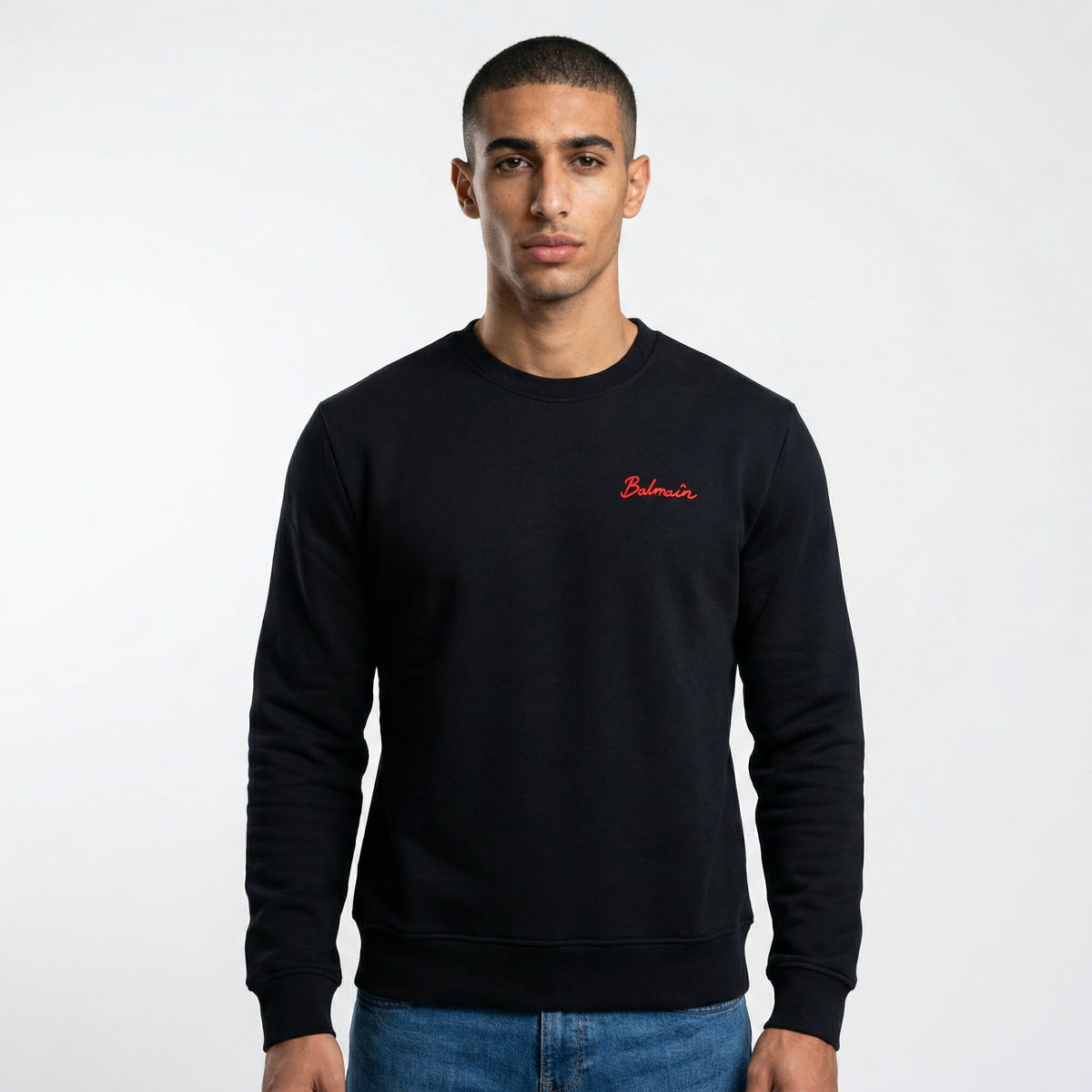 Balmain Signature Sweatshirt with Lipstick Kiss Back Print