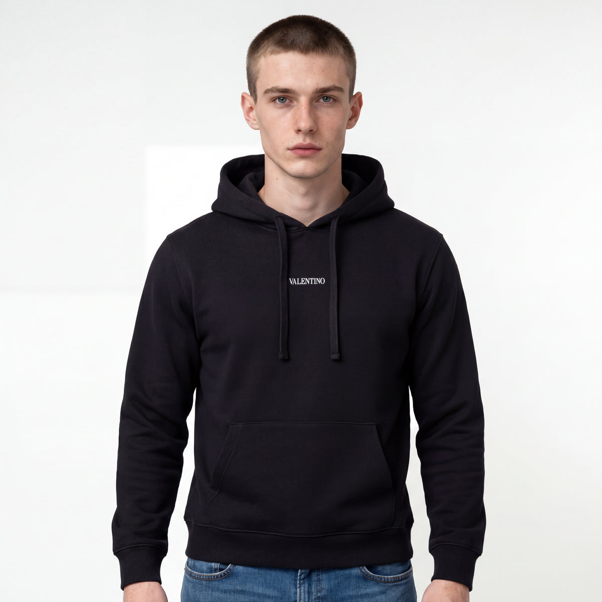 Valentino Minimal Logo Hoodie
