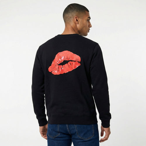 Balmain Signature Sweatshirt with Lipstick Kiss Back Print