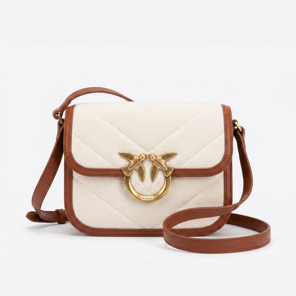 Pinko Love Birds Quilted Crossbody Bag