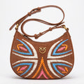 Pinko Embroidered Suede Shoulder Bag