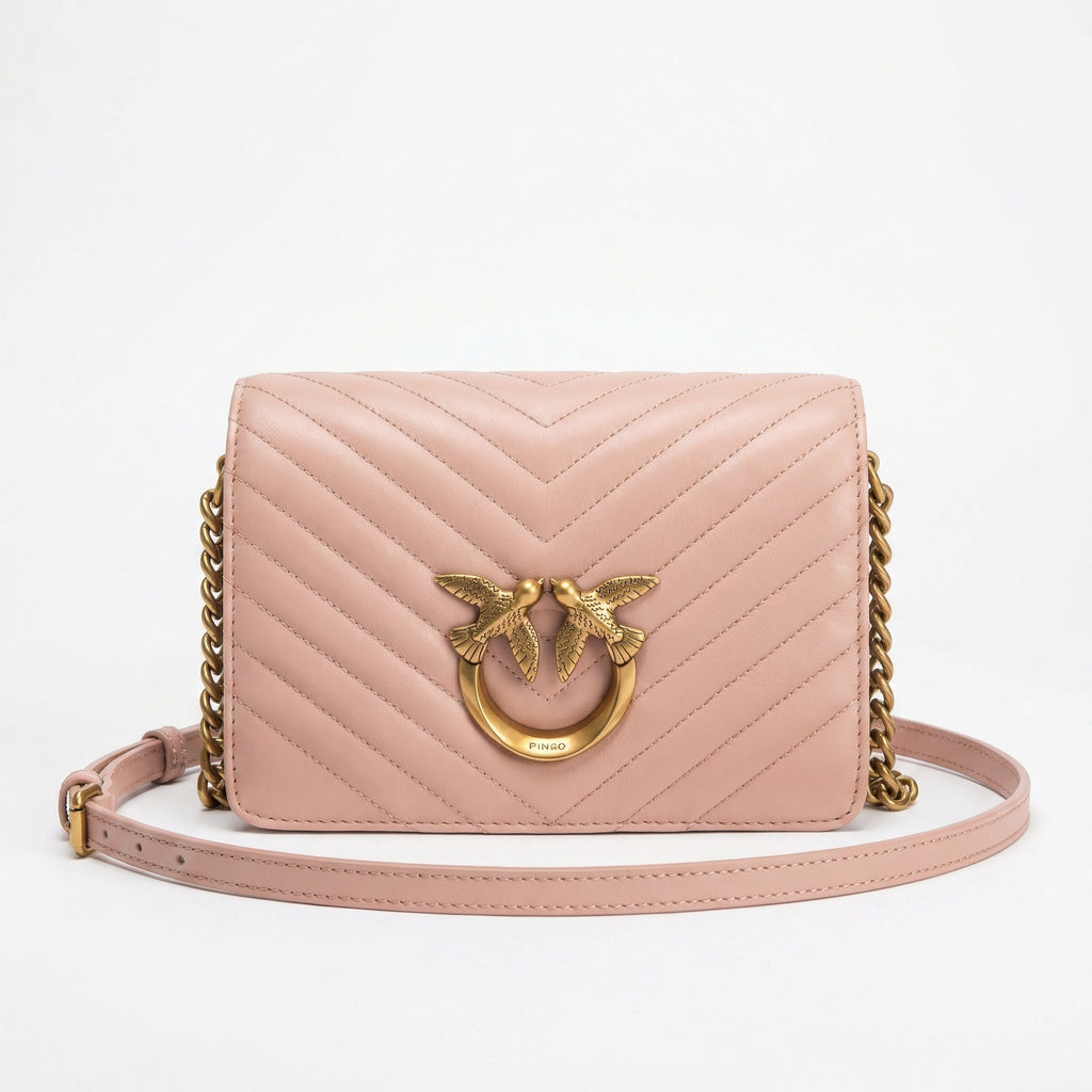 Pinko Love Birds Quilted Crossbody Bag