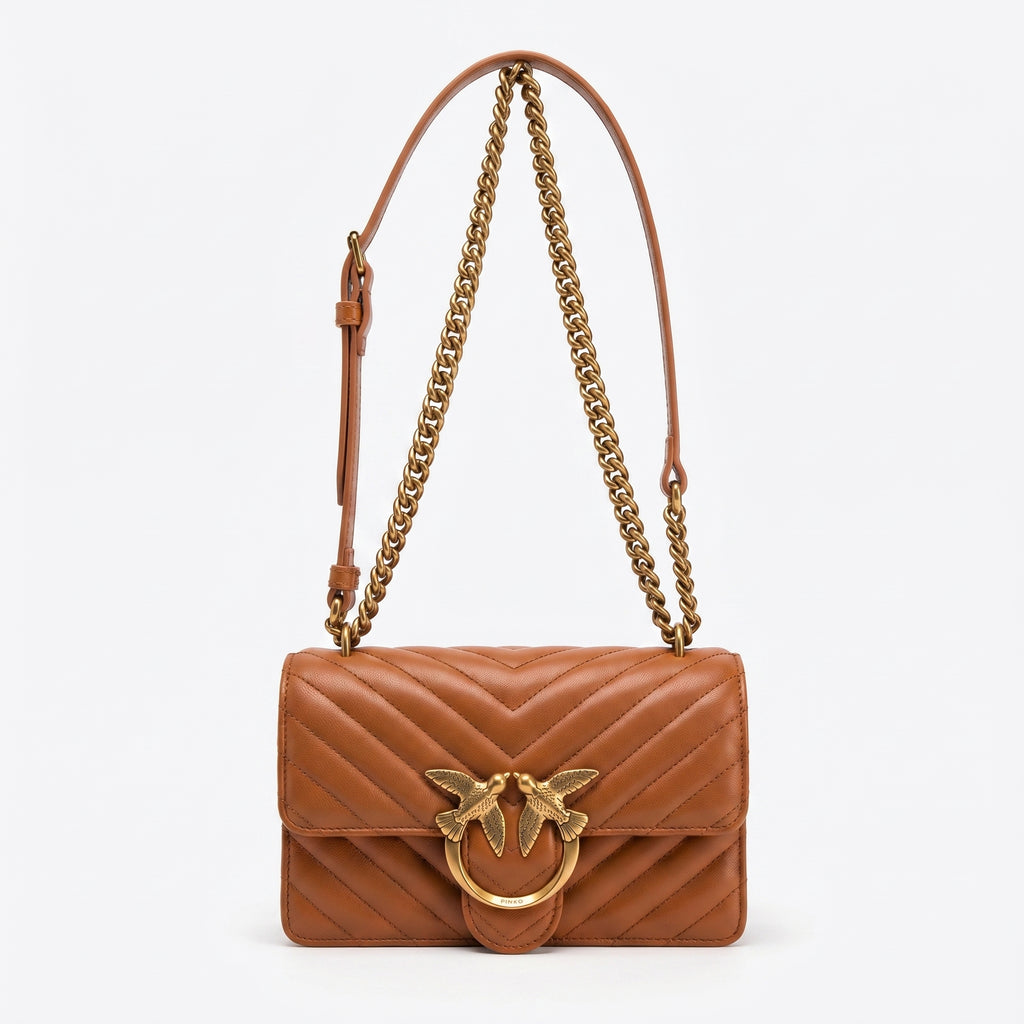 Pinko Love Birds Quilted Shoulder Bag