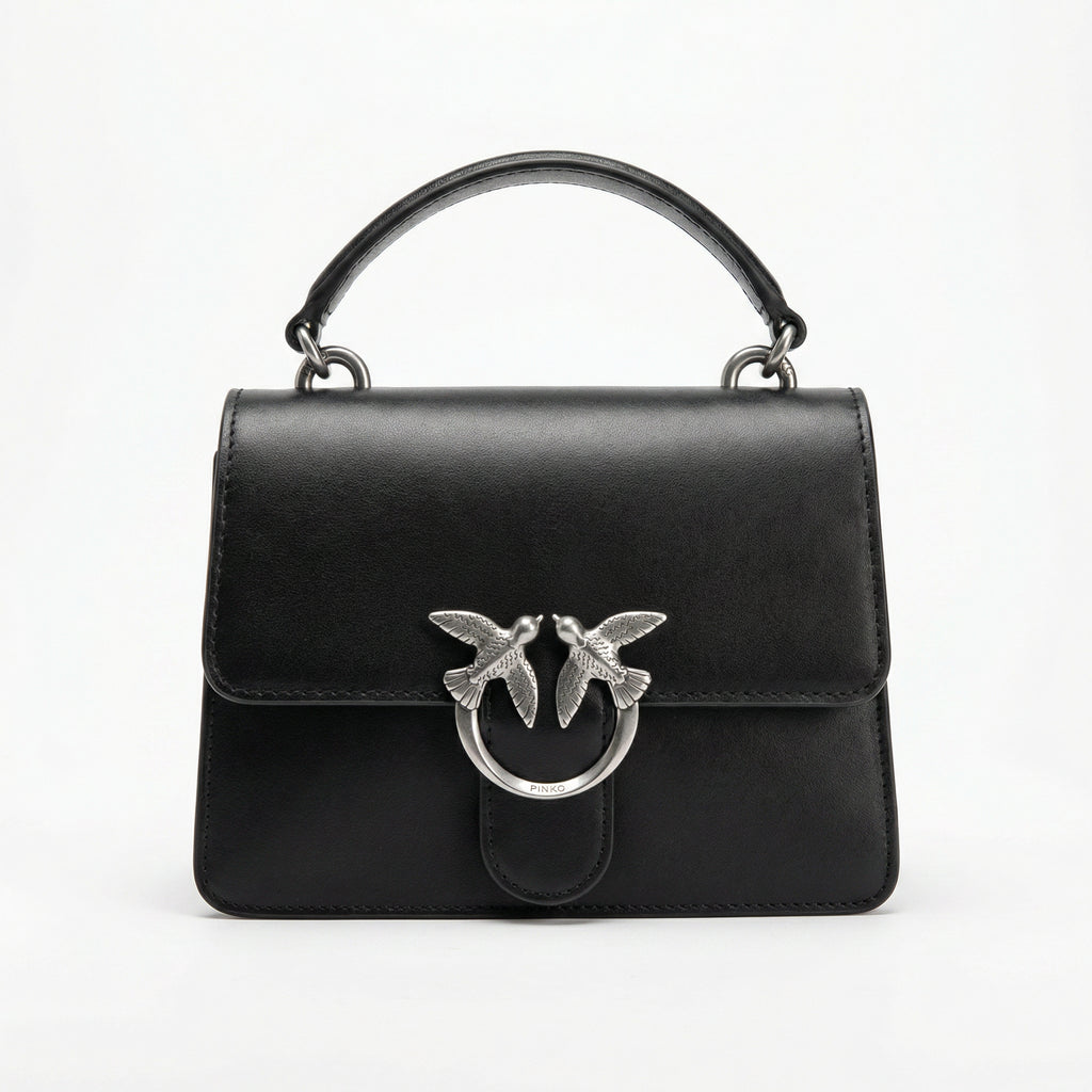 Pinko Love Birds Black Top Handle Bag