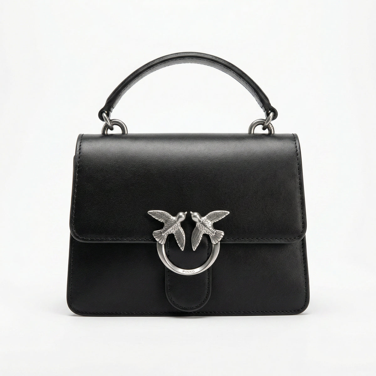 Pinko Love Birds Black Top Handle Bag
