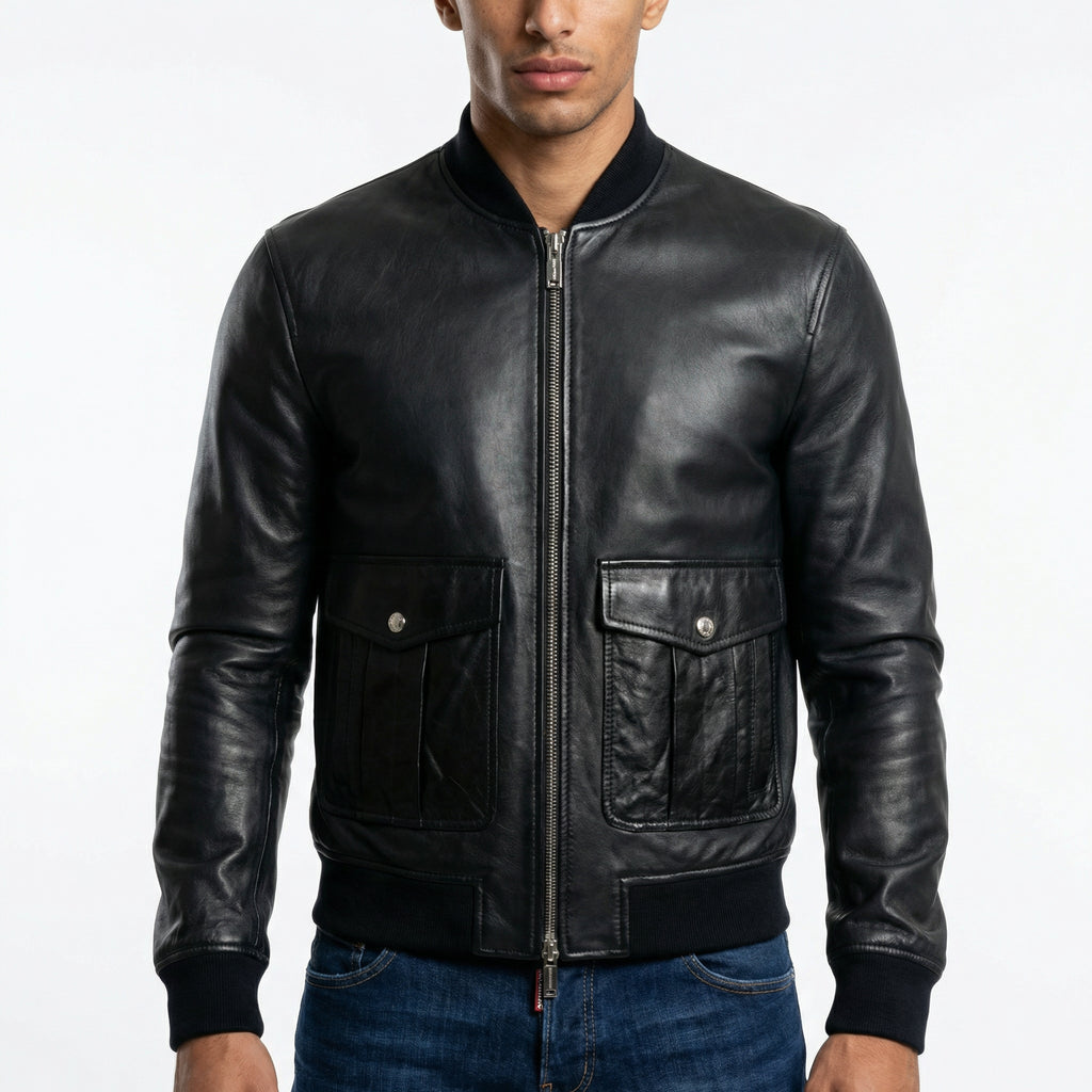 Dsquared2 Leather Bomber Jacket