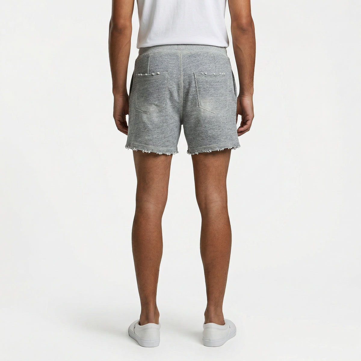 Dsquared2 Distressed Sweat Shorts in Grey Marl