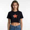 Givenchy Paris Star Logo Cropped T-Shirt in Black